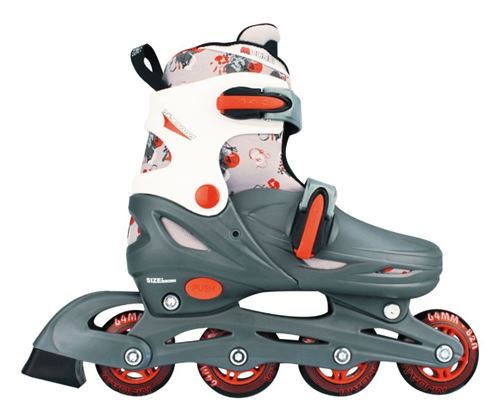 Nijdam junior inline-skates 34-37 grijs/rood/wit 52QM