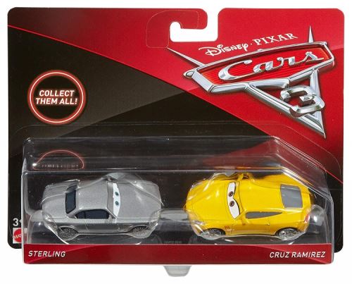 Voiture disney cars grise sterling et jaune cruz ramirez vehicule miniature