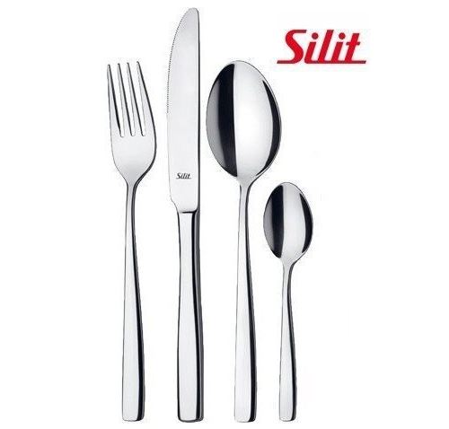 Silit 2145232483 lucca ménagère 24 pièces pour 6 personnes lucca crominox en acier inoxydable poli, acier inoxydable, silver, 31