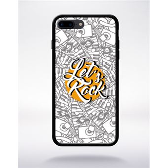 Coque lets rock orange compatible apple iphone 7 plus bord ...