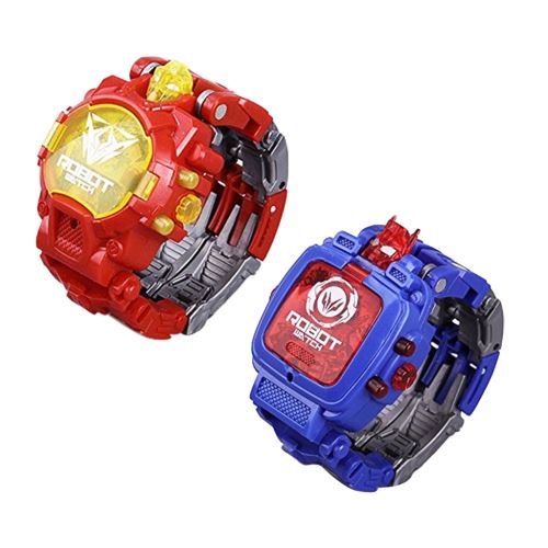 2Pcs Transforming 2 en 1 Montre Robot Montre Numérique Électronique Robot Montre Multicolor RA396
