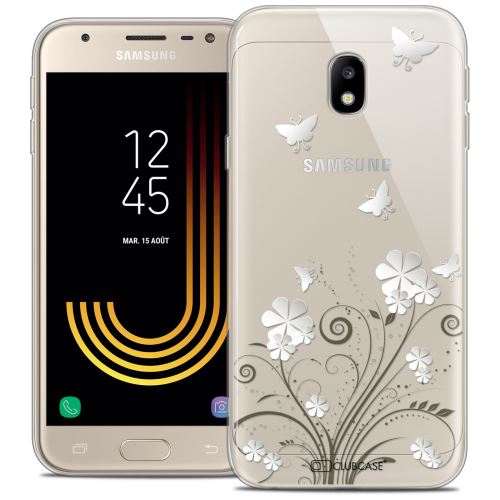 Coque Samsung Galaxy J3 2017 J320 (5 ) CASEINK Housse Etui [Crystal Gel HD Collection Summer Design Papillons - Souple - Ultra Fin - Imprimé en France]