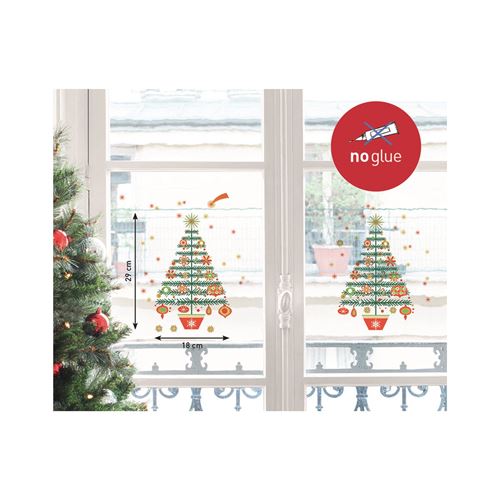 Sticker Sapin de Noël décoré avec cîme Draeger la carterie