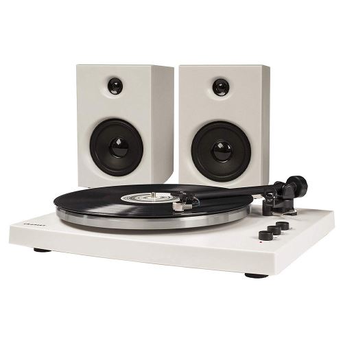 Crosley T150 platine vinyle avec enceintes externes et Bluetooth (blanc)