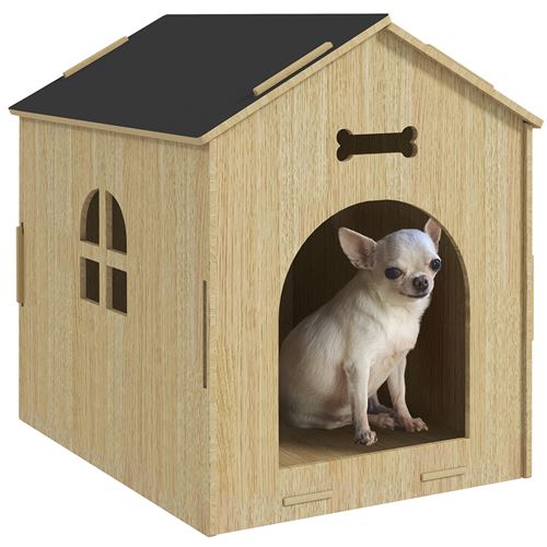 Meilleurs prix pour Méridienne canapé design pour chien chat avec coffre de rangement sur pied 57 x 34 x 36 cm noir zébré