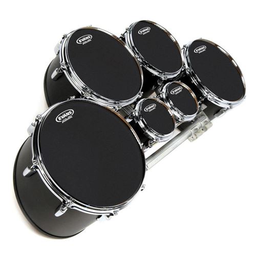 Evans TT12MXB - Peau ténor fanfare noire MX, 12 pouces