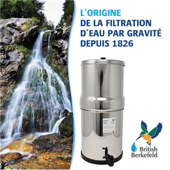 British Berkefeld - Purificateur d'eau à gravité British Berkefeld 8,5  litres équipé de 2 cartouches ultra sterasyl certifié NSF - Cartouche filtre  à eau - Achat & prix