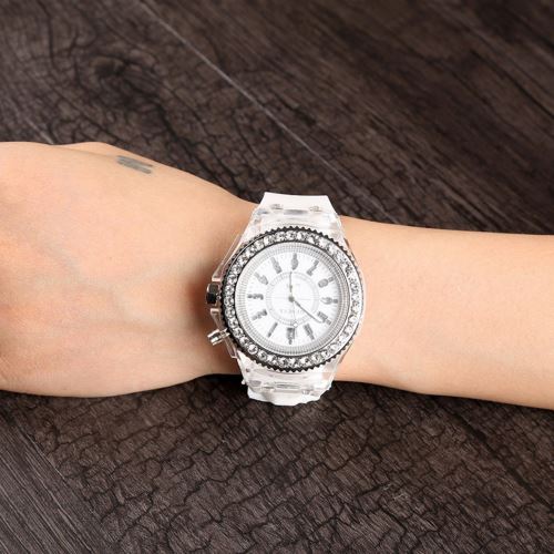Montre Femme Homme LED Lumineux Blanc
