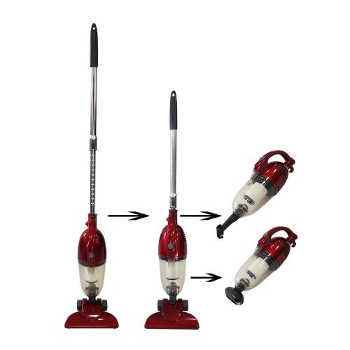 Todeco - Aspirateur 2 en 1 Balai et à Main, Balai Éléctrique, Rouge, Capacité du bac à poussière: 1,3L