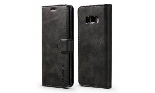Etui type portefeuille pour Galaxy-S8 coloris noir gamme LC.IMEEKE