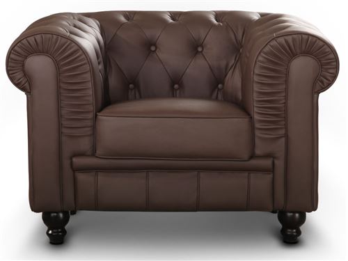Fauteuil Chesterfield Marron