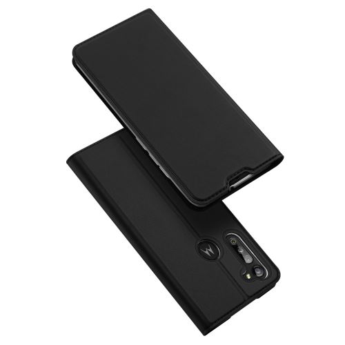 Etui en PU retourner avec porte-carte noir pour votre Motorola Moto G8 Power