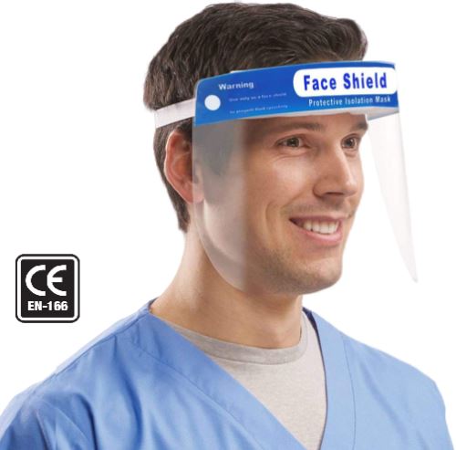 LOT de 10 Visières Anti-Projection Transparentes Lavables et Réutilisables avec Bande Élastique (29x25cm) + Expédition sous 24H