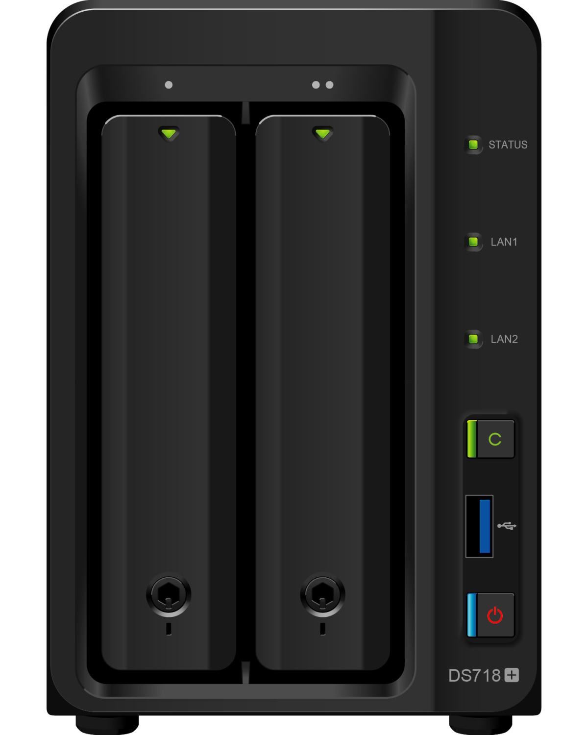 Serveur NAS Synology DiskStation DS718+ 2 baies 2 Go Noir