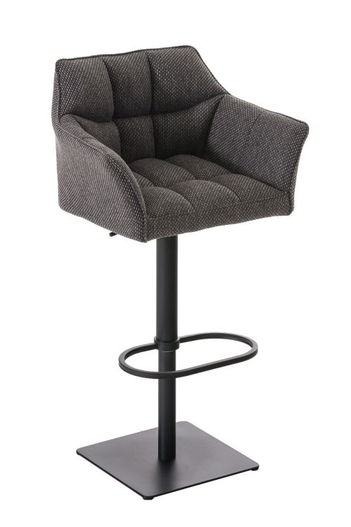 Tabouret de bar Damaso en Tissu , Gris titane/Noir