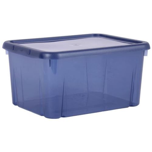 eda plastique boîte de rangement funny box 8 l - bleu profond acidulé - 31 x 23,4 x 15,4 cm
