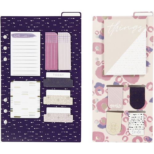 Creotime post-it et marque-page set violet/crème