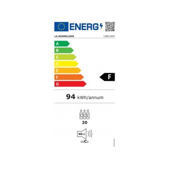 La Sommelière Prestige LSBU18X2 - Cave à vin - encastrable - niche - largeur : 30.5 cm - profondeur : 57.5 cm - hauteur : 82.5 cm - 58 litres - classe F - noir/inox