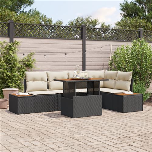 vidaXL Gartensofa-set 6 Stk. Schwarz Poly-Rattan