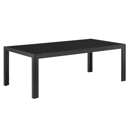 [casa.pro] Table basse extérieure en verre 100 x 50 x 35 cm Noir