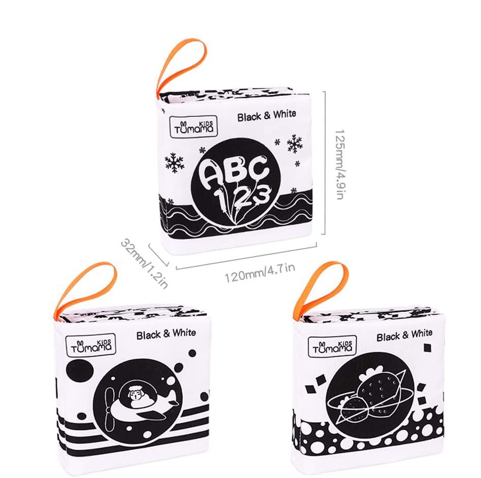 Livre Sensoriel Noir Et Blanc Pour Bébé 0-6 Mois - Stimulation Visuelle Avec Miroir Et Textures
