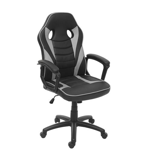 Chaise de bureau MENDLER HWC-F59 similicuir noir gris