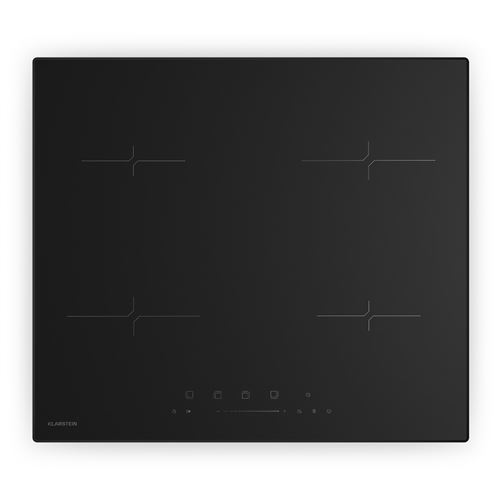 Klarstein Velaire Plaque Induction 60Cm 4 Zones 7000W Curseur Tactile Minuterie Table De Cuisson Induction  Noir