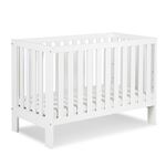 AMELIA II Lit bébé évolutif avec barrière de sécurité Blanc avec tiroir