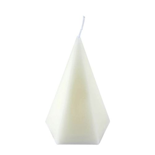 GENERIQUE - Bougie Déco Pyramide Arty - 12cm - Blanc - Image 3