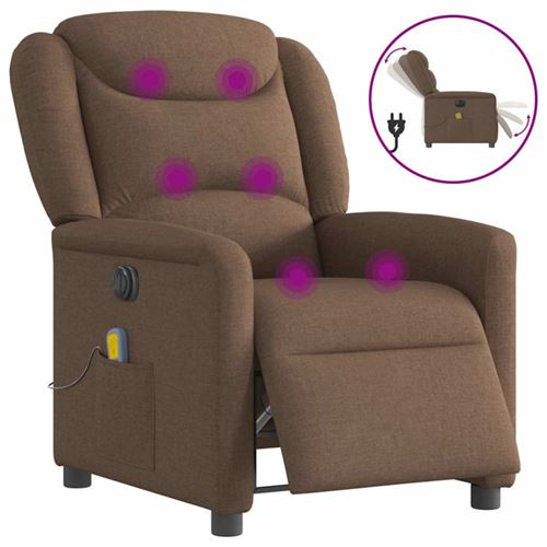 Non Communiqué Marron Vidaxl Fauteuil De Massage, Relaxation Électrique Réglable Tissu