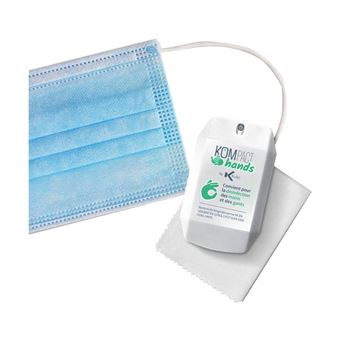 Kit Sanitaire 10 Masques avec Spray Désinfectant et Lingette BigBen Blanc - 1