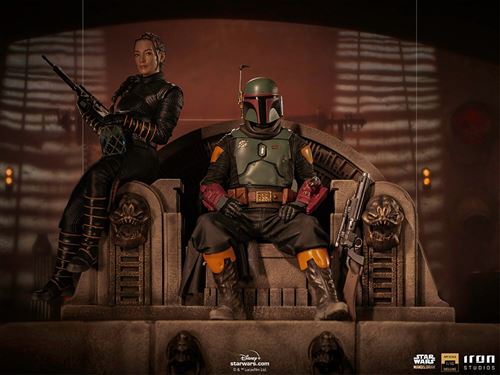 Boba Fett sur le trône Star Wars The Mandalorian Figurine de luxe à l'échelle 1/10ème