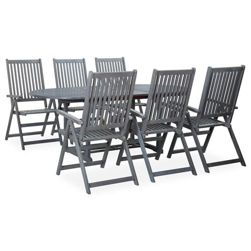 Non Communiqué Gris Salon De Jardin En.casa Bois 7 Pieces