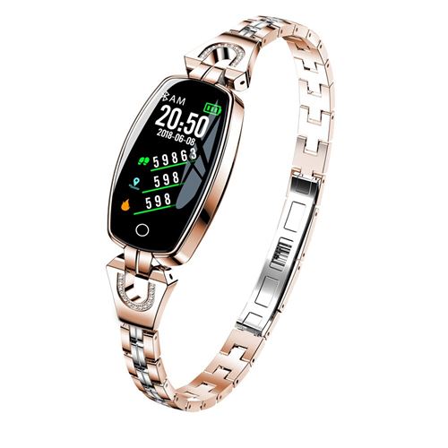 RUMOCOVO Bracelet connecté H1 Fashion pour femmes montre intelligente, moniteur de fréquence cardiaque,4108 - H8 Or
