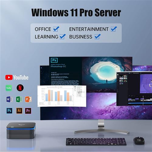 NiPoGi Mini PC Windows 11 Pro,GK3 Plus, Intel Alder Lake-N-95 (3