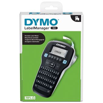 DYMO LabelMANAGER 160 - Étiqueteuse - Noir et blanc - transfert thermique - Rouleau (1,2 cm) - 180 dpi - jusqu'à 12 mm/sec - outil de coupe
