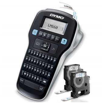 DYMO LabelMANAGER 160 - Étiqueteuse - Noir et blanc - transfert thermique - Rouleau (1,2 cm) - 180 dpi - jusqu'à 12 mm/sec - outil de coupe