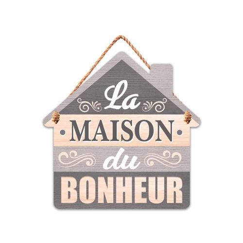 STC - Plaque Forme Maisonnette à Suspendre en Bois – Maison du Bonheur