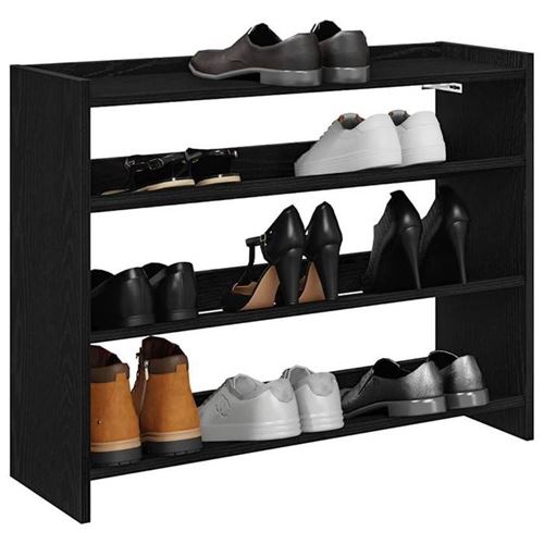 Vidaxl Noir Étagère À Chaussures - 80X25x62 Cm - Image 3