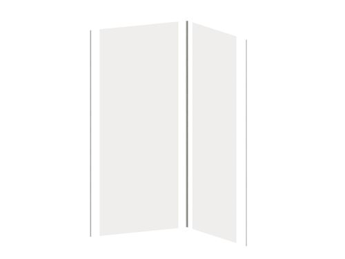 Lot de 2 panneaux muraux de douche blanc en aluminium avec profilés - L. 90 x L. 120 x H. 210 cm ITZIAR