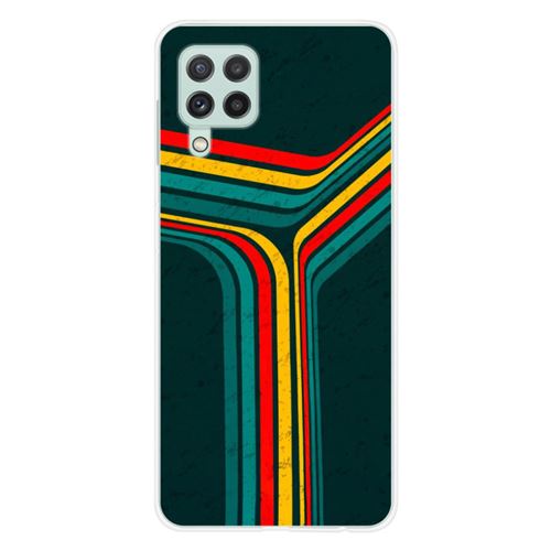 Coque en silicone imprimée compatible Samsung Galaxy A22 4G Retro lines