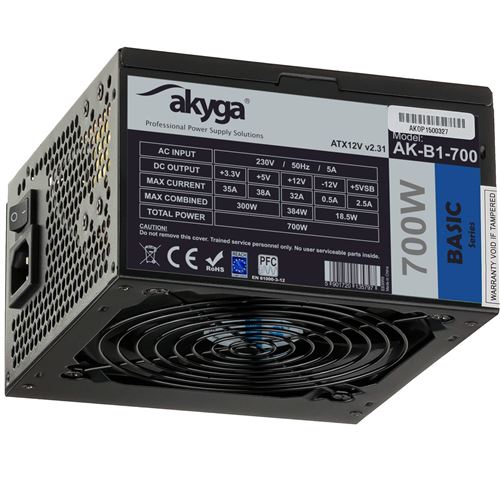 Akyga Alimentatore 700W Atx Ak-B1-700 Black Edition Nero - Neuf - Image 3