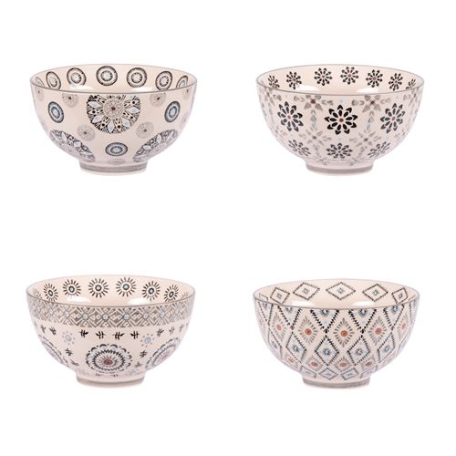 Non Communiqué Gris Coffret De 4 Bols Nelson 14 Cm - Table Passion - Grès