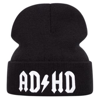 ADHD broderie tricot chapeau hiver chaud hommes femmes extérieur tricot chapeau noir livraison gratuite - 1