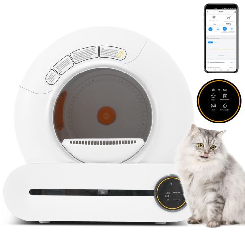 Maison de toilette EKASN pour chat autonettoyant 65 L BLANC