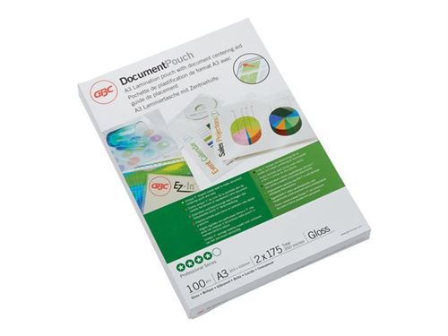 GBC Document Laminating Pouch - 350 microns - pack de 100 - ultra brillant - A3 (297 x 420 mm) pochettes plastifiées