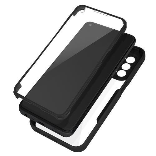 Avizar Coque pour Oppo A74 5G Dos Plexiglas Avant Polymère Coins Renforcés Avizar Contour noir