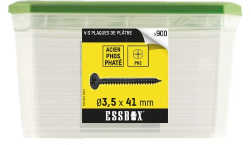 Vis ESSBOX SCELL-IT Plaque de plâtre - Ø3,5 mm x 41 mm - Boite de 900 - EX-5211421