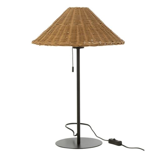 Non Communiqué Noir Lampe À Poser En Rotin "Preston" 50Cm Naturel &