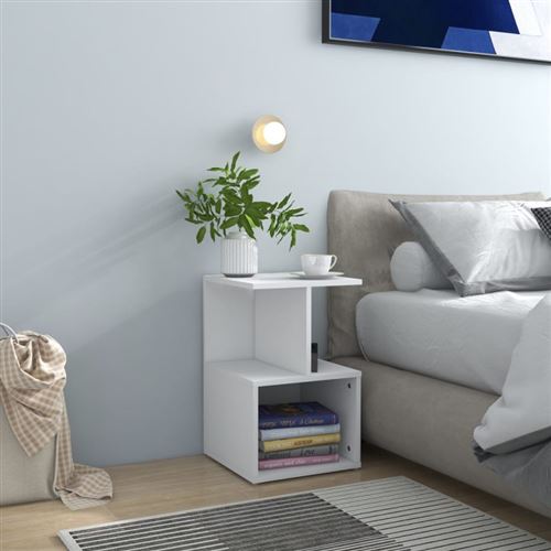 VIDAXL - Table de chevet - 35x35x55 cm - Blanc - Lot de 2 - Image 2
